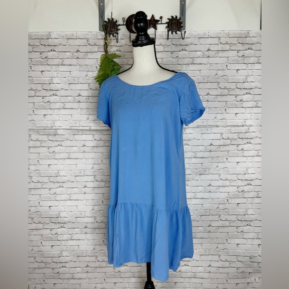 Vintage Jam’s World Solid Light Blue Mini Dress - Picture 1 of 6